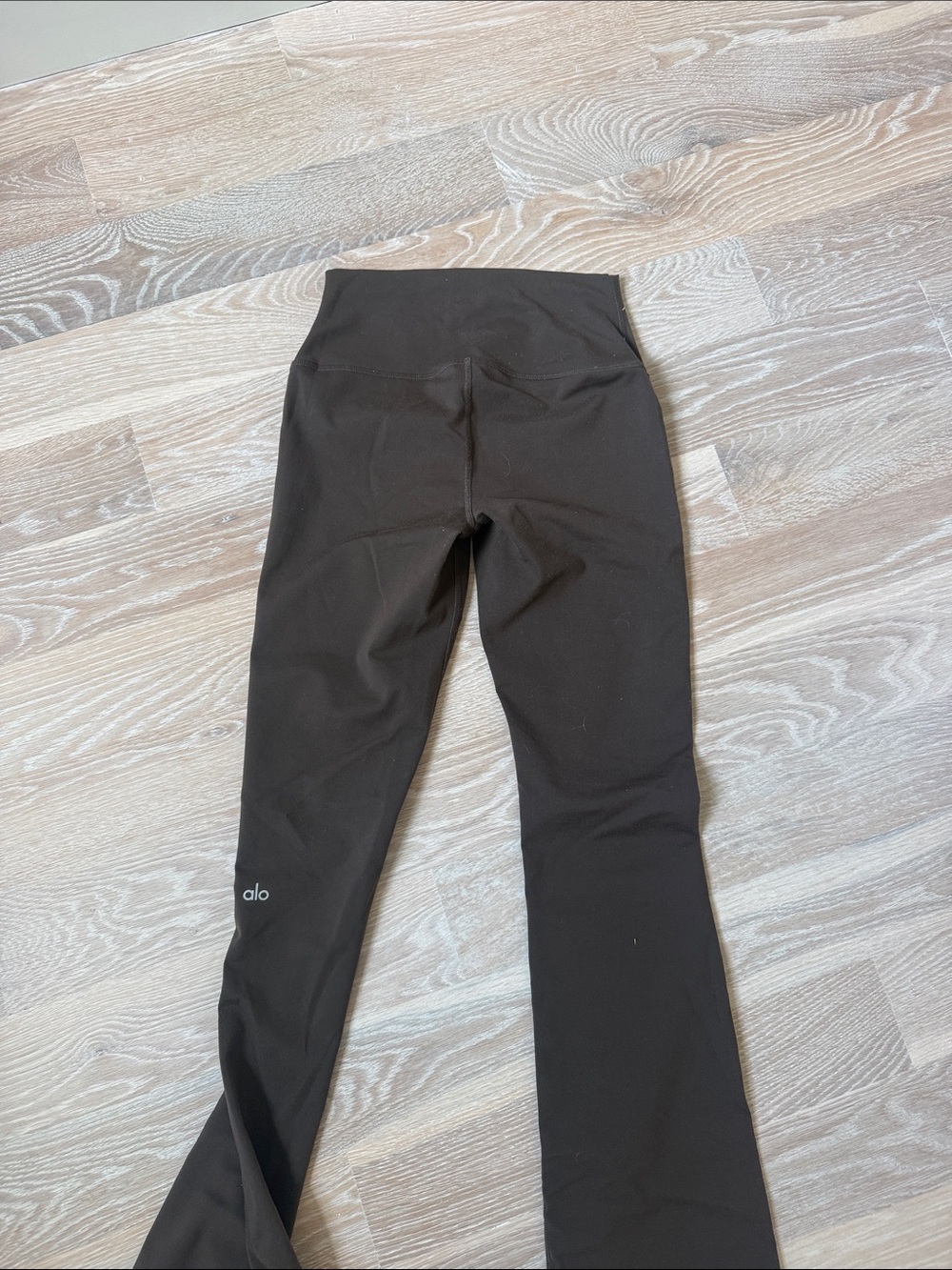 ALO Yoga Flared Leg High-Rise Leggings in Dark Brown - Picture 2 of 2